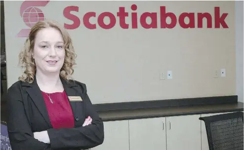  ?? SUPPLIED ?? Scotiabank financial adviser Krystal Riggs helps young Canadians prepare sensible financial plans.