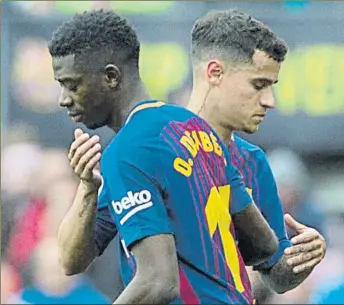  ?? FOTO: PERE PUNTÍ ?? Ni Dembélé ni Coutinho están entre los 30 finalistas que aspiran a ganar el Balón de Oro