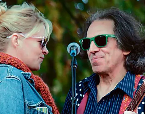  ?? BETH HARRISON ?? After years of cancer treatments, former NRBQ member Joey Spampinato is easing back into live shows with wife Kami Lyle. They will play at Boston Harbor Distillery on Sunday.