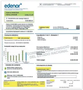  ?? ?? Se multiplicó por 5. El caso de un hogar donde el aumento de la factu no obedeció solamente al mayor consumo sino al incremento en el cargo fijo y en el tipo de categoría.