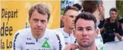  ?? NTB SCANPIX ?? Edvald Boasson hagen og Mark Cavendish på torsdagens lagpresent­asjon før dagens Tour de France-start.
