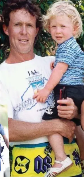  ??  ?? Grief: Survivors, left, of yesterday’s gun rampage by Brenton Tarrant, seen above left with his father Rodney. Right: Tarrant moved to New Zealand in 2017