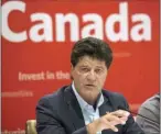  ?? The Canadian Press ?? Unifor National President Jerry Dias speaks at a press conference in Toronto. In support of workers and good paying jobs, Unifor has launched a national “I Shop Canada” campaign to promote and increase the purchase of madein-Canada products and services.