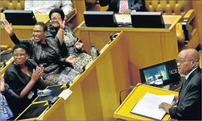  ?? Picture: GCIS ?? BANK ON IT: President Jacob Zuma tells of the impact of the banks price-fixing scandal during his reply to the Sona debate yesterday