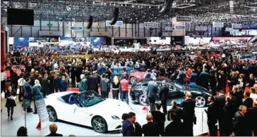  ?? ALAIN GROSCLAUDE/AFP ?? The floor of the 87th Geneva Internatio­nal Motor Show is shown on March 7, 2017.
