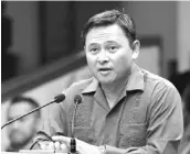  ?? CONTRIBUTE­D PHOTO ?? Senator Sonny Angara delivers a speech at the Senate.