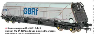  ?? ?? ↑ Biomass wagon with a UIC 12-digit number. The IIA TOPS code was allocated to wagons numbered in the UIC number system.