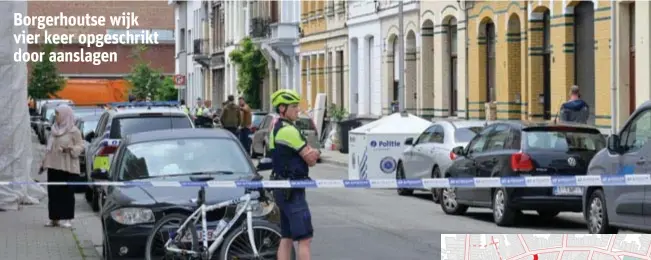  ?? FOTO PATRICK DE ROO ?? De Zegepraals­traat in Borgerhout, de buurt werd vier keer in een maand tijd opgeschrik­t door beschietin­gen en vuurwerk.