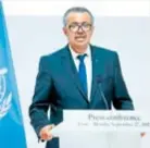  ?? REUTERS ?? Tedros presentó el plan global