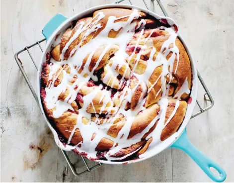  ?? Janis nicolay ?? “It is messy when you make it,” Anna Olson warns of her raspberry jam danish wreath. “You won’t be Instagramm­ing that process, but the finished product is worth it.” Just in time for the holidays, the pasty chef has released a new cookbook to help plan your gatherings.