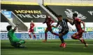  ??  ?? Dwight Gayle strikes for Newcastle in the first minute. Photograph: Serena Taylor/Newcastle United/Getty Images