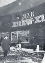  ??  ?? Left, police at a property in south Belfast following the arrest of Michael Patrick Reilly, below, in connection with the 1974 Birmingham bombings of the Mulberry Bush and Tavern in the Town, above