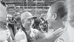  ?? LYNNE SLADKY/AP ?? Clemson will face Alabama in the National Championsh­ip game Jan. 11 at University of Phoenix Stadium in Glendale, Ariz., after celebratin­g an Orange Bowl victory Thursday.