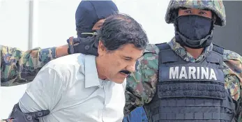  ?? FOTO: AFP ?? Joaquin Guzmán bei seiner Festnahme am 22. Februar 2014. Zweimal gelang ihm schon ein Ausbruch.