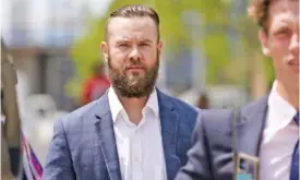  ?? AP PHOTO/MARK HUMPHREY ?? Cade Cothren, former chief of staff to former Tennessee House Speaker Glen Casada, leaves Federal Court in 2022, in Nashville.