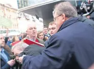  ??  ?? The photograph­s appear to show Sean Clerkin being manhandled by a former Labour MSP