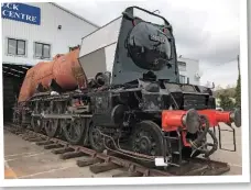  ?? SIMON TROY ?? Standing outside the Swanage Railway’s Herston Works, ‘Battle of Britain’ No. 34072 257 Squadron has its boiler and smokebox back in place on October 20.