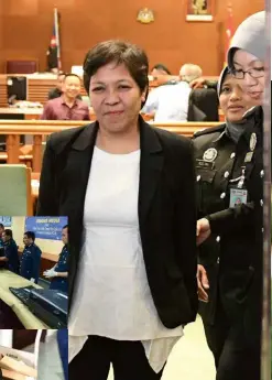  ??  ?? Right: Maria Exposto is escorted from court after being cleared of drug traffickin­g charges in December 2017; the ruling was later overturned on appeal. Below: Police show evidence, including the bag Maria was allegedly carrying.