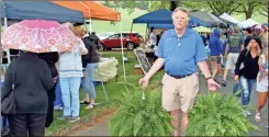  ?? Doug Walker ?? Jim Bojo leaves the Berry Spring Market with a couple of big ferns.