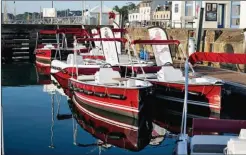  ??  ?? La flotte d’E-Sea compte une dizaine de modèles, tous électrique­s et dotés d’oeuvres mortes bordeaux. Certains bateaux sont adaptés aux personnes à mobilité réduite.