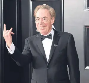  ?? Picture: Getty. ?? Composer Andrew Lloyd Webber at the Grammy Awards in New York City last month.