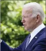  ?? AP PHOTO/SUSAN WALSH ?? President Joe Biden speaks in the Rose Garden of the White House in Washington, Tuesday, May 17, 2022, during a reception to celebrate Asian American, Native Hawaiian, and Pacific Islander Heritage Month.