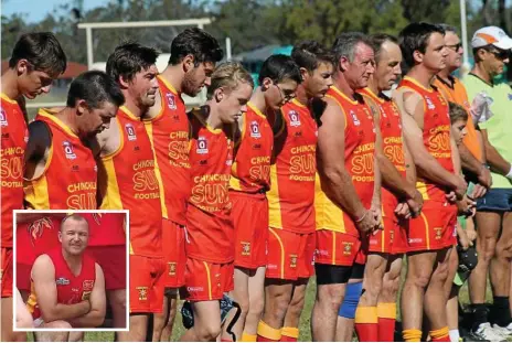  ?? Photo: Hayden Smith ?? REMEMBERIN­G A MATE: The Chinchilla Suns will run out for their biggest fixture of the year tonight against Dalby for the Travis Mitchell Cup. INSET: Travis Mitchell.