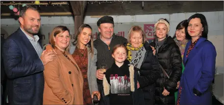  ??  ?? Laurence Courtney with his wife and family in Curran’s pub, where he celebrated his 70th birthday and launched his debut CD on Saturday night. From left: Labhrás, Susan, Rebecca, Laurence, Maureen, Sinéad, Niamh, Maryellen and (front) May.