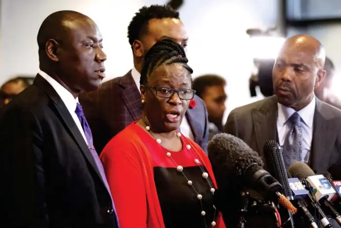  ?? Photograph: Tony Gutierrez/AP ?? Allison Jean, the mother of Botham Jean, speaks during a news conference.