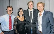  ?? Picture: MARK WEST ?? HONOURING HEROES: Attending The Herald SPAR Eastern Cape Homegrown Hero Awards held at Raddison Blu hotel on Saturday were, from left, Neil Bisseker, Madie Venter, Andre Venter and Kyle Buckingham