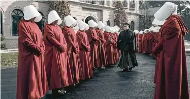  ?? Hulu | TNS ?? Hulu’s “The Handmaid’s Tale,” a dystopian tale about a poisoned society, is the frontrunne­r for best drama series in the 70th Primetime Emmy Awards.