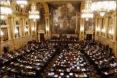  ?? ASSOCIATED PRESS ?? Republican­s control both the Pennsylvan­ia House and Senate, with a session seen here at the Capitol in Harrisburg.