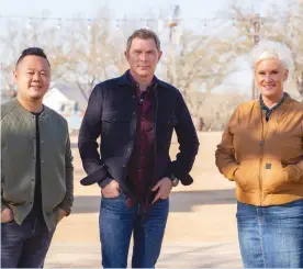  ?? ?? Jet Tila, Bobby Flay and Anne Burrell star in “BBQ Brawl”