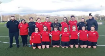  ??  ?? The IT Sligo ladies team who beat Maynooth University by two goals to nil in last Friday’s WSCAI Intervarsi­ties Lydon Plate Final in Limerick. Photo courtesy of IT Sligo.