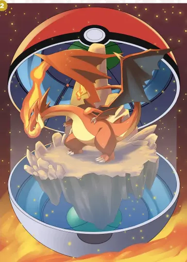  ??  ?? 2 Me ga Ch arizard! “This is my fan art of Mega Charizard from Pokémon. In this illustrati­on I tried to make Charizard encapsulat­ed by the pokeball yet powerful at the same time.”3 Matsuri “An artwork commission­ed by ASPAC-DAN ad agency. I was asked to create an illustrati­on that evokes the Japanese culture, as their company will be under the new management of Dentsu Aegis Network. Therefore I decided to create this so as to celebrate Japanese Matsuri by featuring an elegant Yukata.”