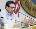  ?? LUIS SÁNCHEZ SATURNO/NEW MEXICAN FILE PHOTO ?? Mayor Javier Gonzales speaks earlier this year in support of his proposed sugary-drink tax during a meeting of the City Council Finance Committee.