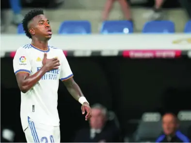  ?? AP ?? Vinicius Jr, durante el partido ante el Levante