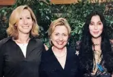  ??  ?? With Hillary Clinton and Cher at an HBO event, 1996