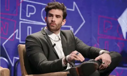  ?? Photograph: Phillip Faraone/Getty Images for Politicon ?? Hasan Piker speaking at Politicon in Los Angeles, US in 2018.
