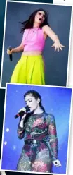  ??  ?? Drawcard in 2017: Lorde (clockwise from main) on the Coachella stage in California in April; at BBC Radio 1’s Big Weekend in Hull in May; and at the Bonnaroo festival in Tennessee in June.