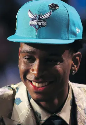  ?? MIKE STOBE/GETTY IMAGES ?? Hamilton’s Shai Gilgeous-Alexander was drafted 11th overall by the Charlotte Hornets during the NBA draft on Thursday in New York. Toronto’s Justin Jackson went 43rd. It marks nine straight years a Canadian has been drafted.