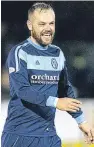  ??  ?? Martyn Fotheringh­am, scorer of Forfar’s equaliser, is a happy man at the final whistle.