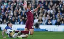  ?? Photograph: Tony Obrien/Reuters ?? Brighton’s Lewis Dunk brings down John McGinn, resulting in a penalty being awarded to Aston Villa.