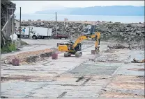  ?? ANDREW ROBINSON/THE COMPASS ?? Site work was well underway Monday to rebuild the Quinlan Brothers fish plant. Steel is due to arrive in Bay de Verde Tuesday.