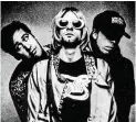  ?? ?? MEET THE BAND Nirvana consists of bassist Krist Novoselic, lead guitarist and vocalist Kurt Cobain, and drummer Dave Grohl