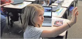  ?? EMILY SPARTZ/ARGUS LEADER ?? Google Classroom, a free, web-based app, is quietly revolution­izing how students learn. Kids can work and turn in assignment­s entirely in the app.
