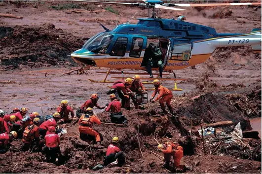  ?? Mauro Pimentel/AFP/28-1-2019 ?? O rompimento das barragens na mina Córrego do Feijão, em Brumadinho, deixou 272 mortos
