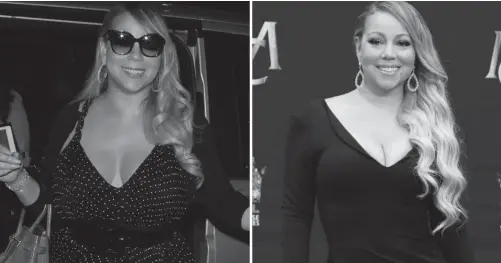  ??  ?? MARIAH CAREY. A la izquierda en junio, a la derecha, la cantante el 1 de noviembre.