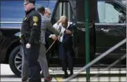  ?? COREY PERRINE — THE ASSOCIATED PRESS ?? Bill Cosby arrives for his sexual assault trial, nearly stumbling out of the SUV he arrived in, at the Montgomery County Courthouse, Thursday in Norristown.