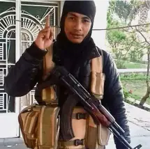  ??  ?? Hit and miss: Muhammad Wanndy in Syria in this file picture. The militant’s position as an IS leader in Malaysia is at risk of being stripped.